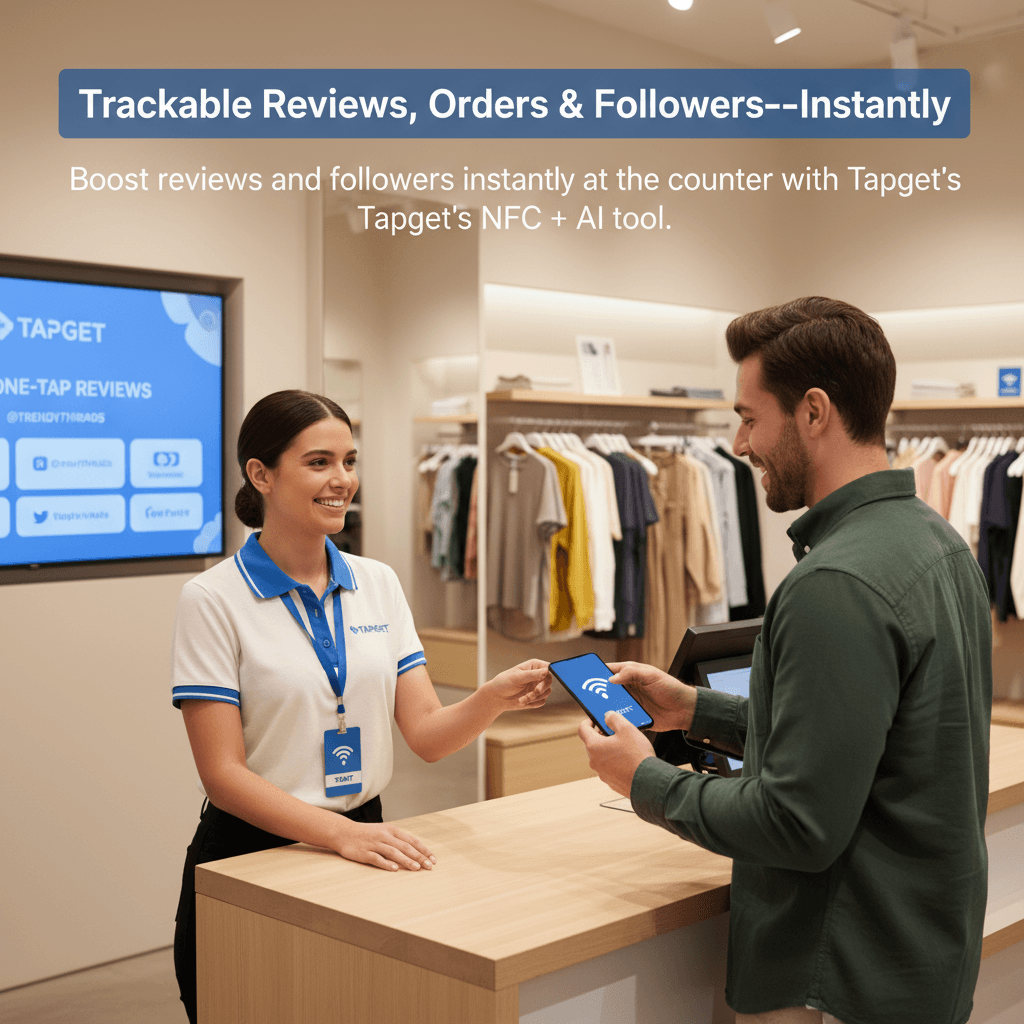 Grow Reviews & Followers in Clothing Stores with Tapget’s NFC + AI