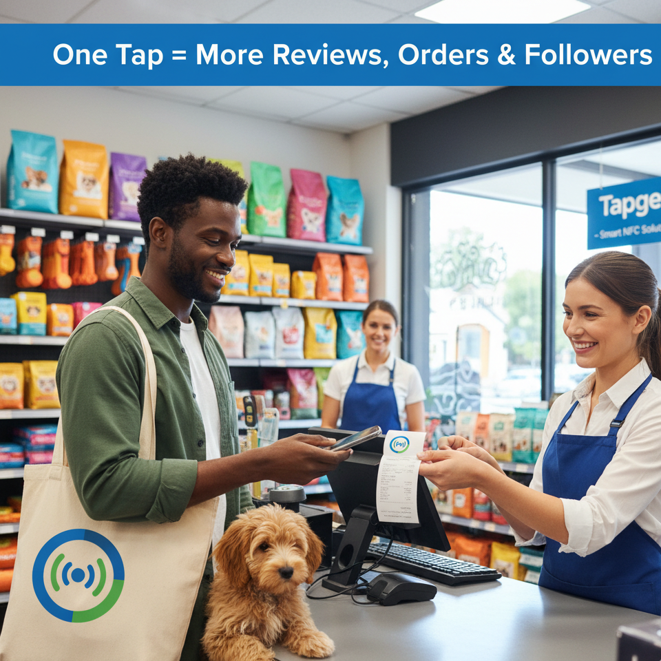 Boost Pet Store Reviews & Orders with Tapget NFC + AI Tool