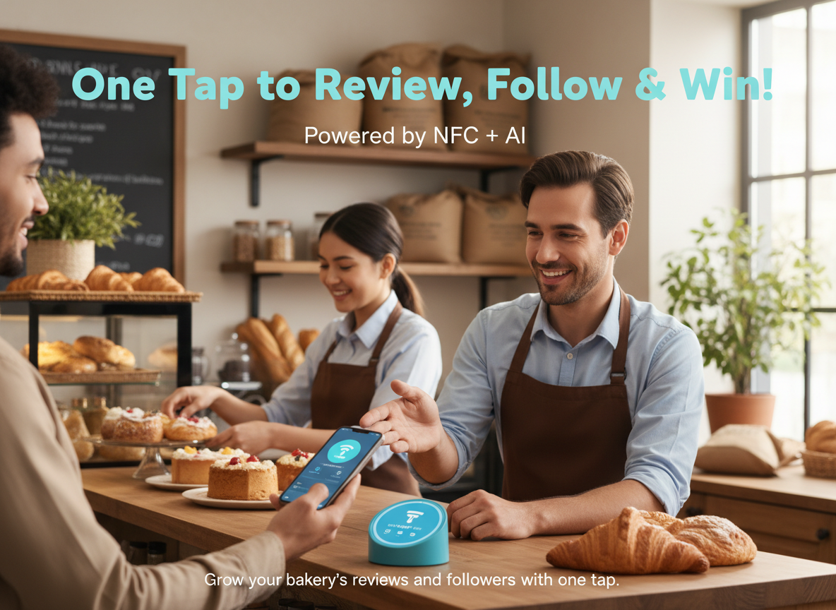How Tapget’s One-Tap NFC + AI Funnels Grow Bakery Reviews and Followers