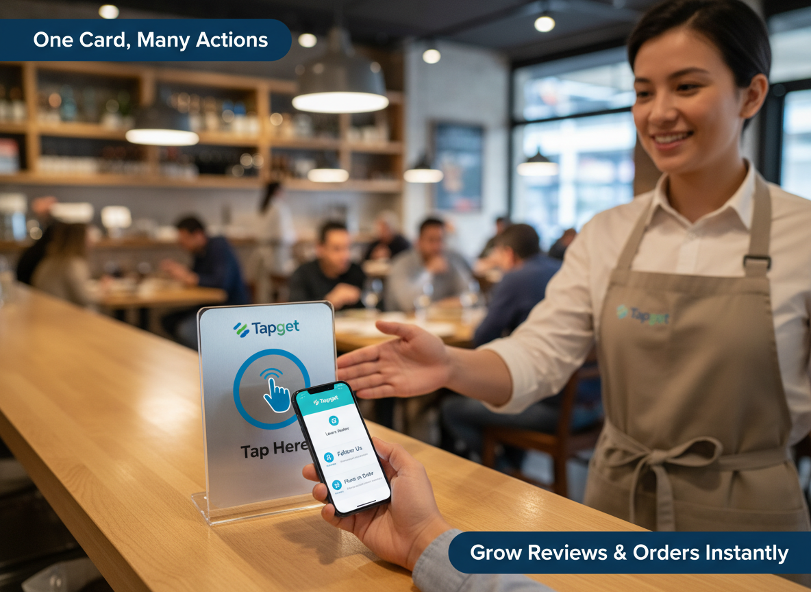 One Card, Many Actions: How Tapget Drives Reviews & Orders Instantly