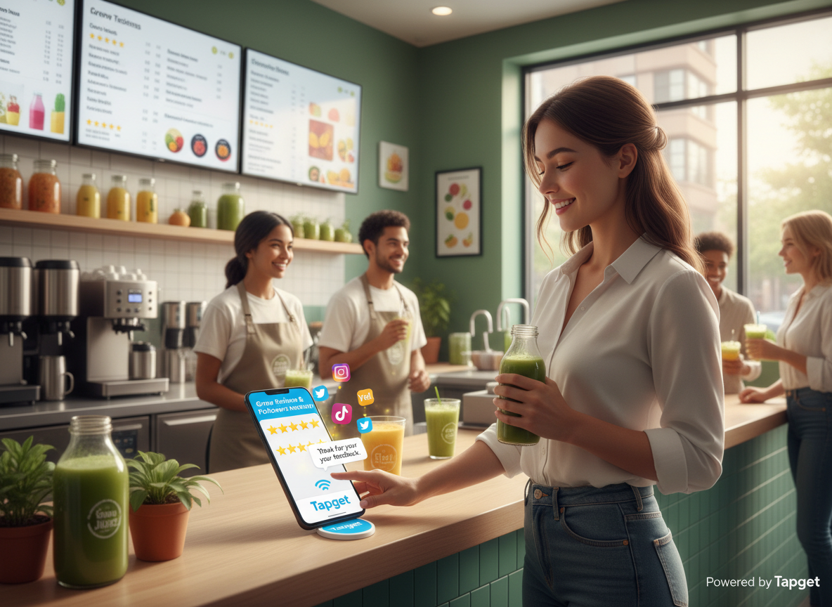 Grow Your Juice Bar’s Reviews & Community with One-Tap NFC + AI