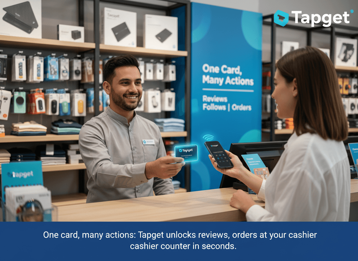 Cashier Counter Breakthrough: One Card, Many Actions With Tapget