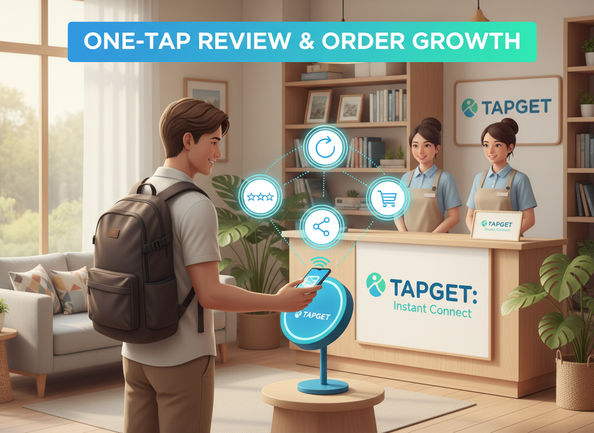 3-Step Setup: Tapget’s NFC+AI Drives Guesthouse Reviews & Orders