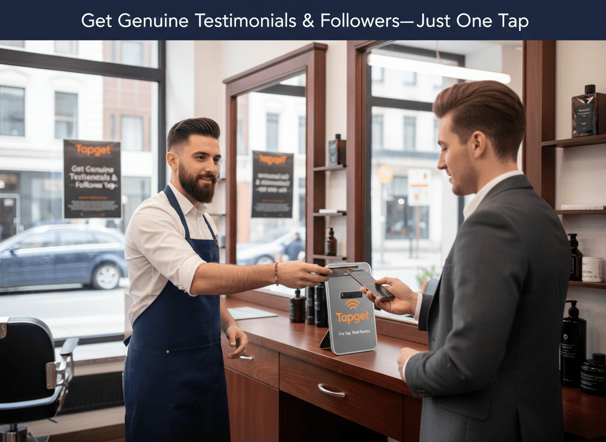 How Barber Shops Drive Genuine Testimonials with Tapget’s NFC+AI