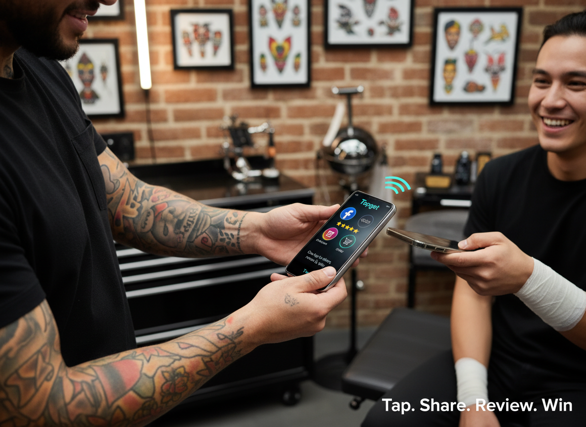 Boost Your Tattoo Studio ROI with Tapget: One-Tap NFC + AI for UGC, Reviews, and Social Growth