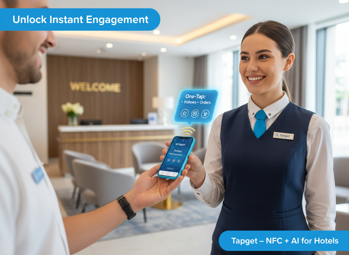 Boost Hotel Reviews, Orders & Instagram Follows with Tapget NFC+AI