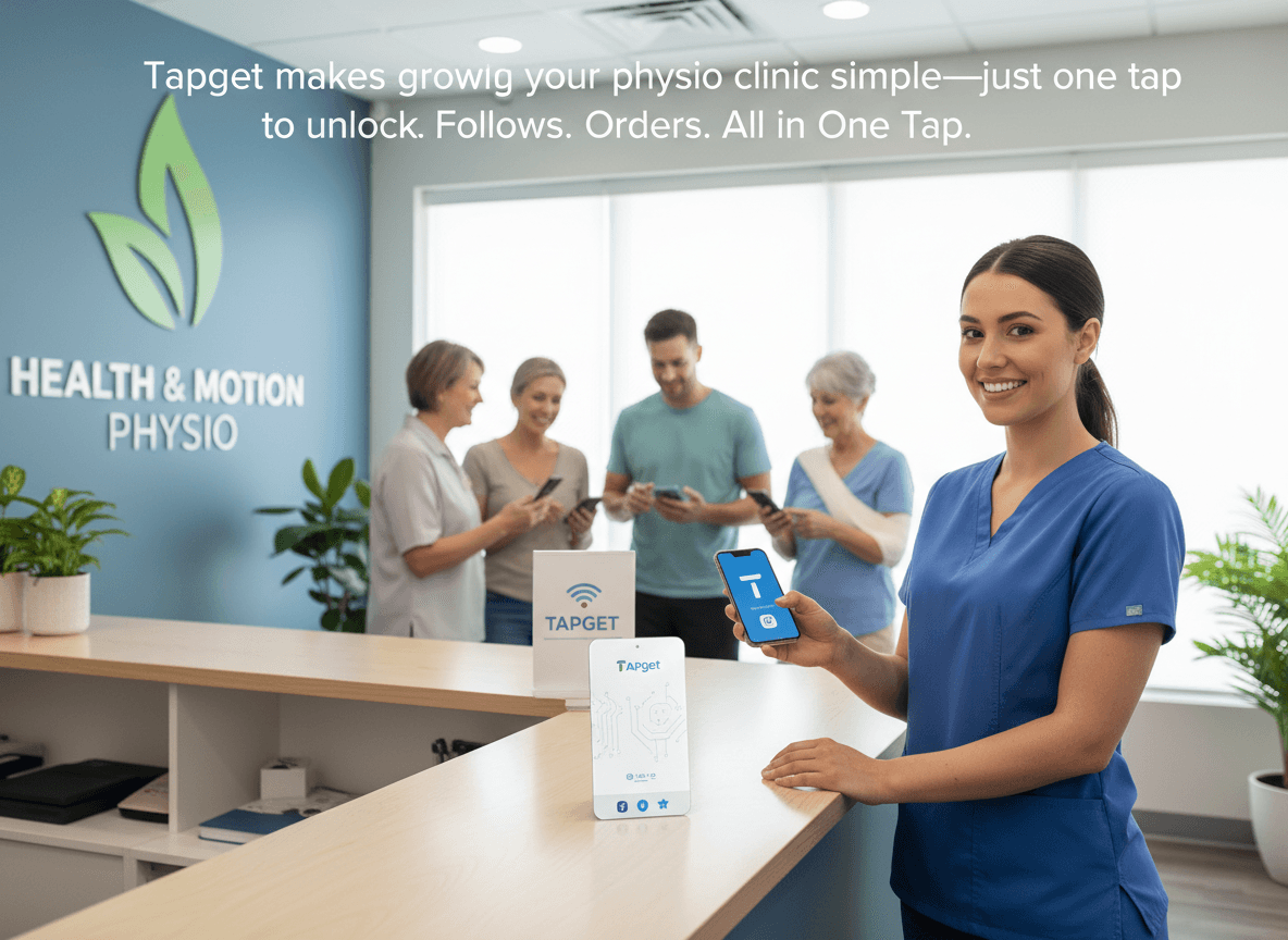 Boost Reviews and Followers in Your Physio Clinic with Tapget’s One-Tap NFC & AI