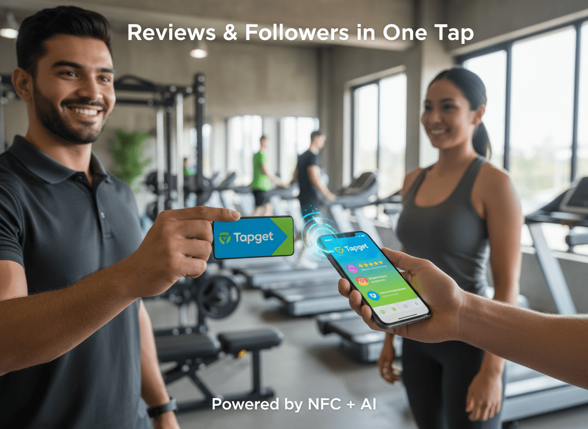 Grow Gym Reviews and Followers with Tapget’s Viral NFC + AI