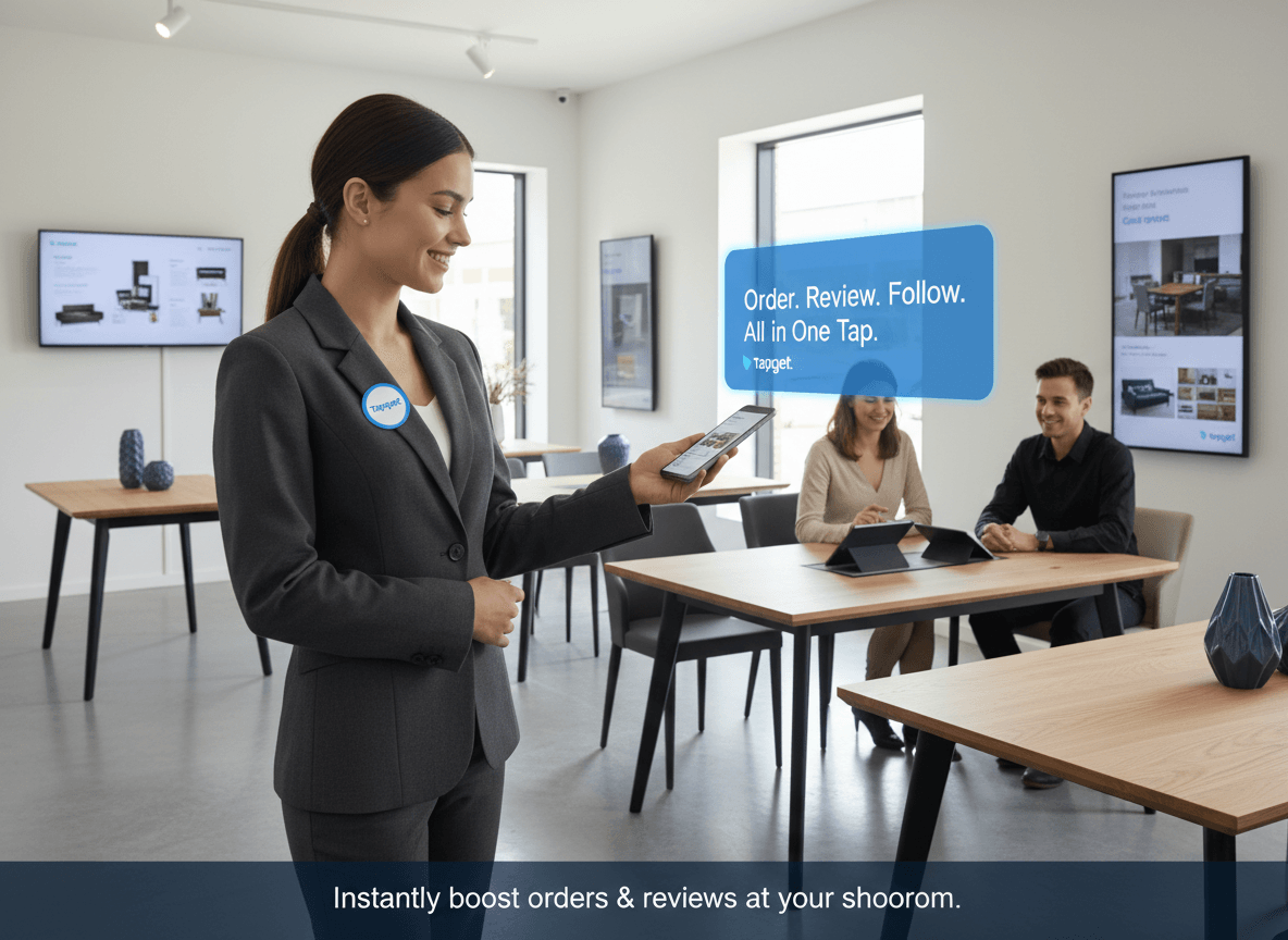 Dining Table Ordering Revolution: Tapget NFC Staff Badges for Furniture Stores