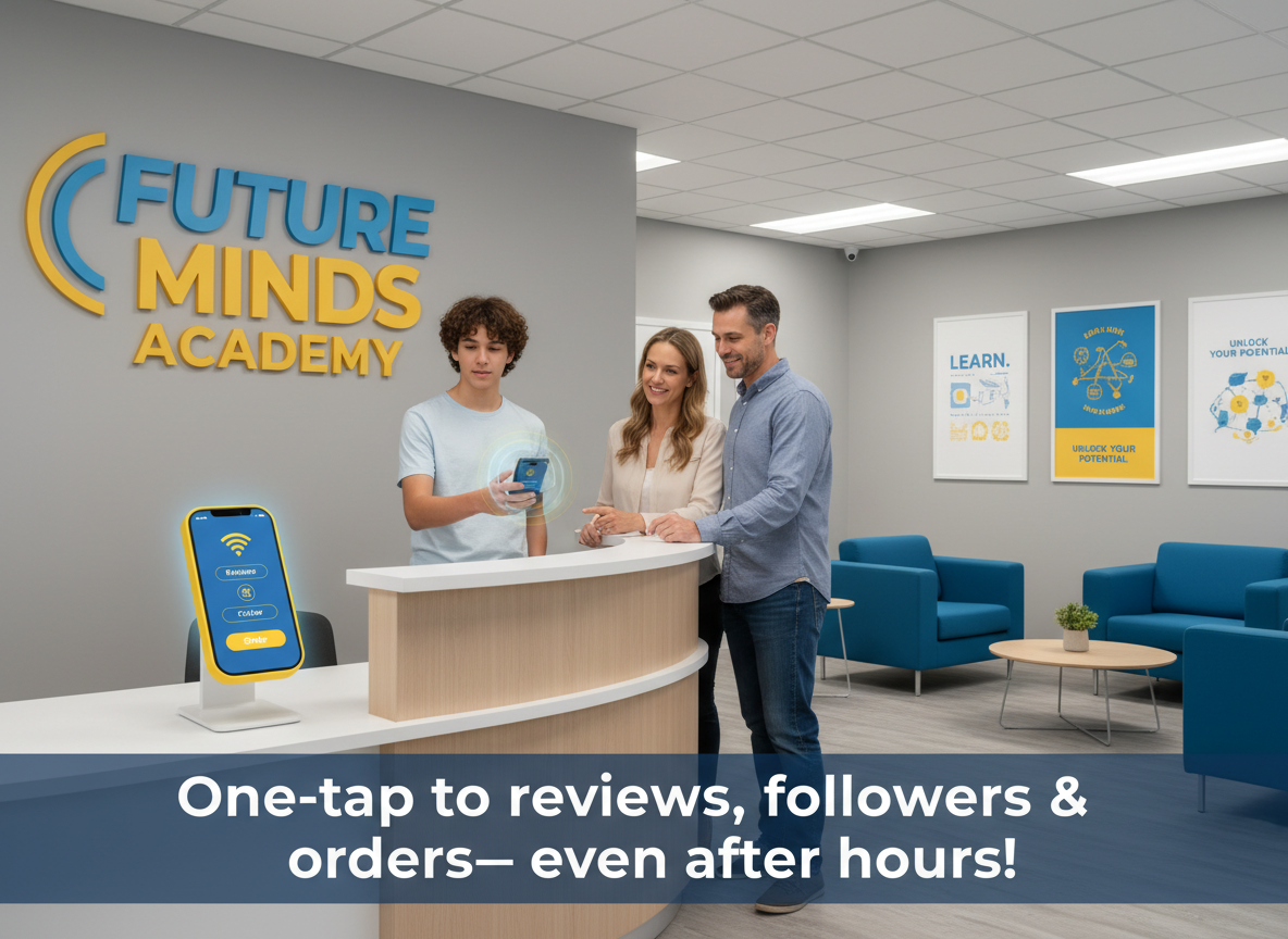 Off-Hours Exposure Strategies: Grow Tutoring Center Reviews & Community with Tapget NFC+AI