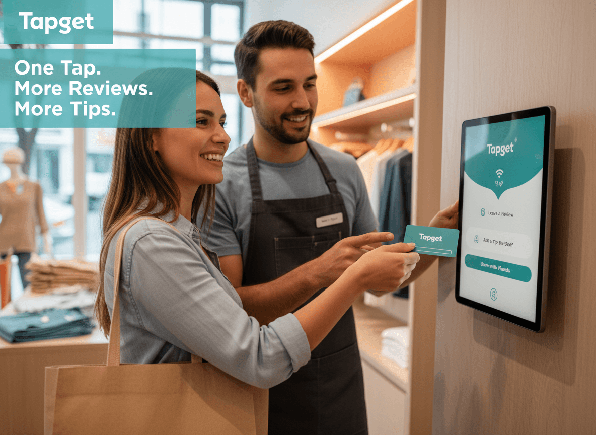 Tapget: One-Tap NFC + AI for Staff Tipping & Social Shares in Your Clothing Store