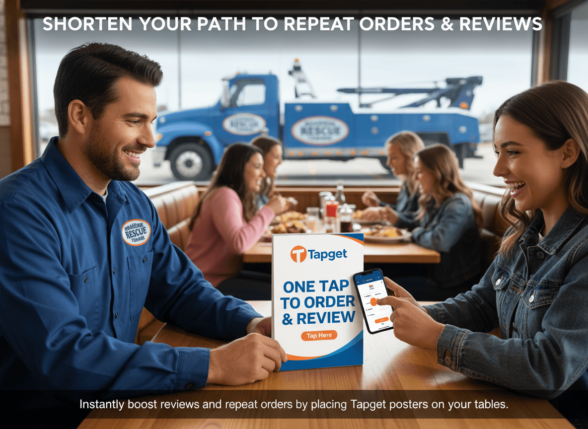 Poster Interactions: Streamline Dining Table Ordering for Towing Services with Tapget