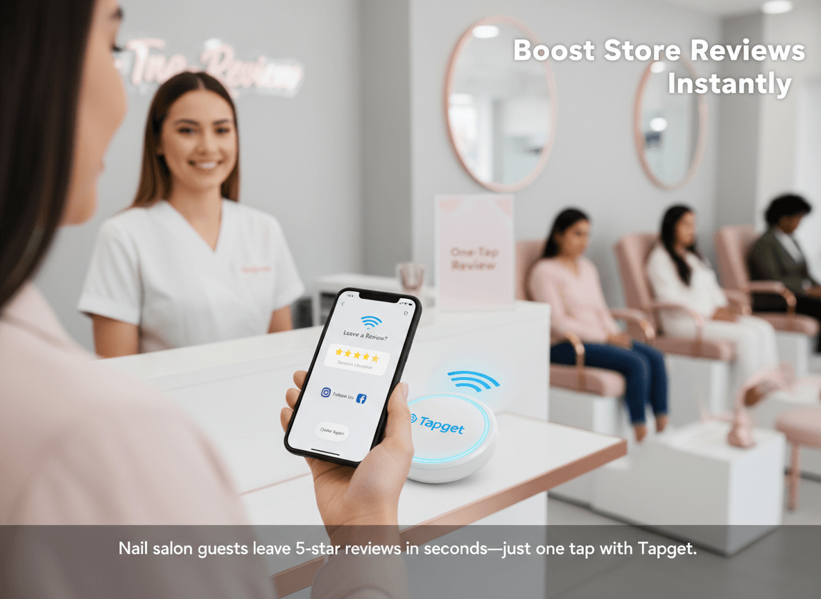 Grow Store Reviews & Ratings with NFC + AI: Tapget for Multi-Location Nail Salons