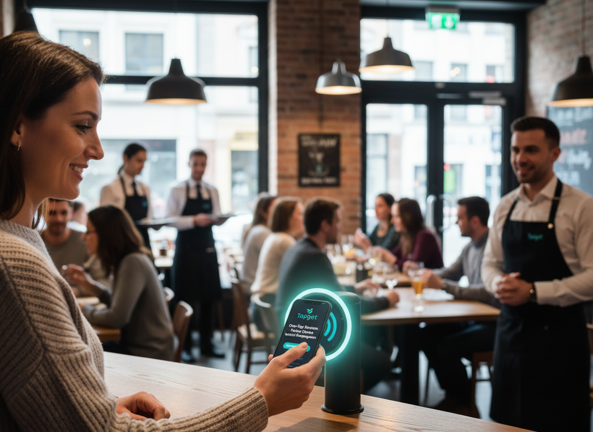 Drive One-Tap Reviews & Orders With Tapget’s NFC + AI Tool