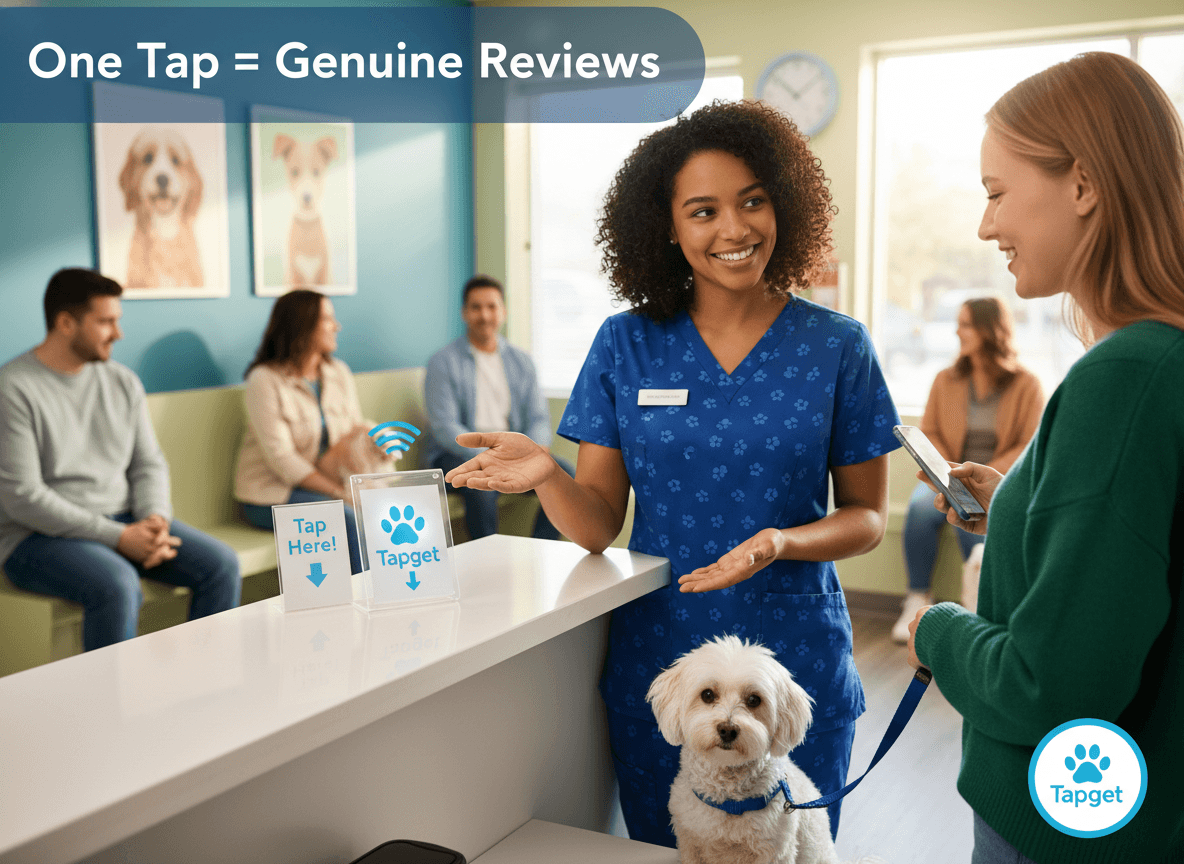 Boost Yelp Review Generation for Veterinary Clinics with Tapget’s NFC + AI Tool