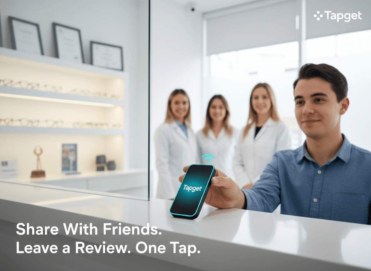 Tapget: One-Tap NFC + AI for Optometry—Drive Reviews & Repeat Orders