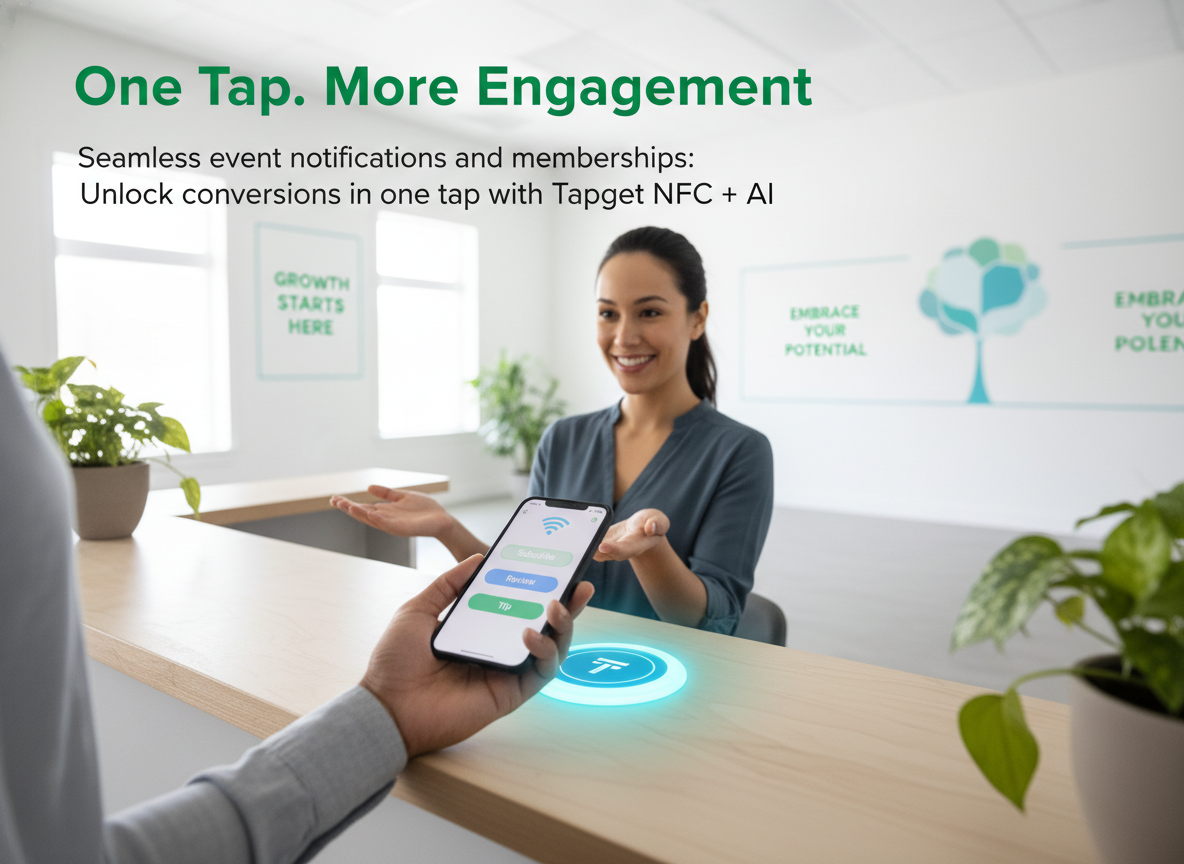 Drive Membership Subscriptions & Event Notifications with Tapget: The One-Tap NFC + AI Tool for Life Coaches