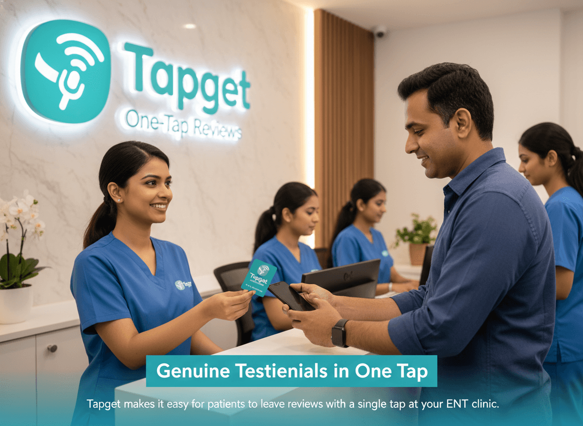 Drive Genuine Testimonials & Repeat Orders with Tapget’s NFC + AI for ENT Clinics