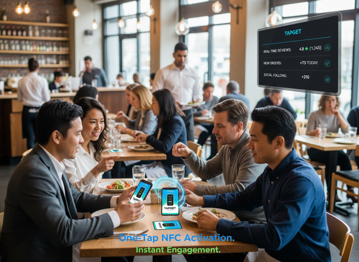 Boost ROI with Tapget: One-Tap NFC & AI for Poster Interactions and Dining Table Ordering