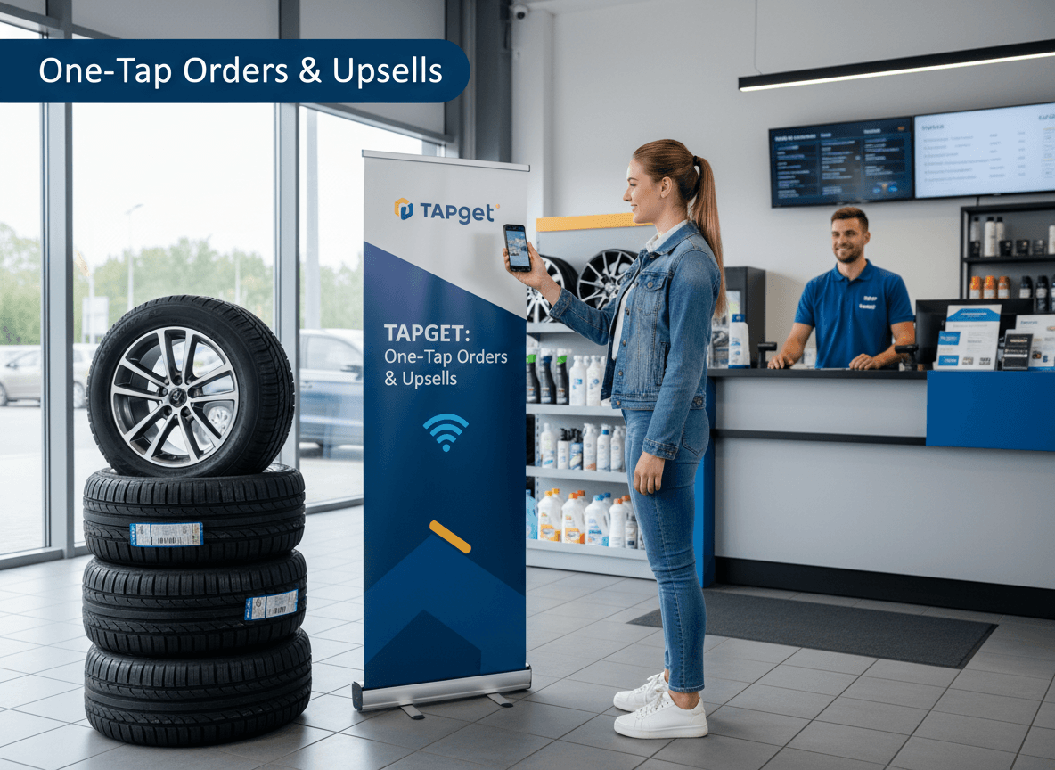 Banner Stand Reach: Tapget’s One-Tap NFC + AI Powers Orders & Upsells