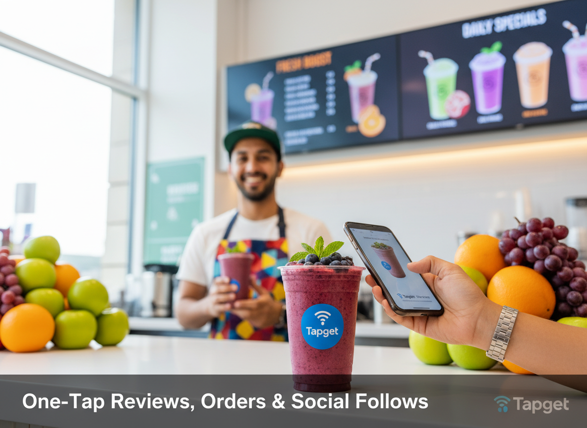Tapget: Drive Juice Bar ROI Fast With One-Tap NFC + AI Marketing
