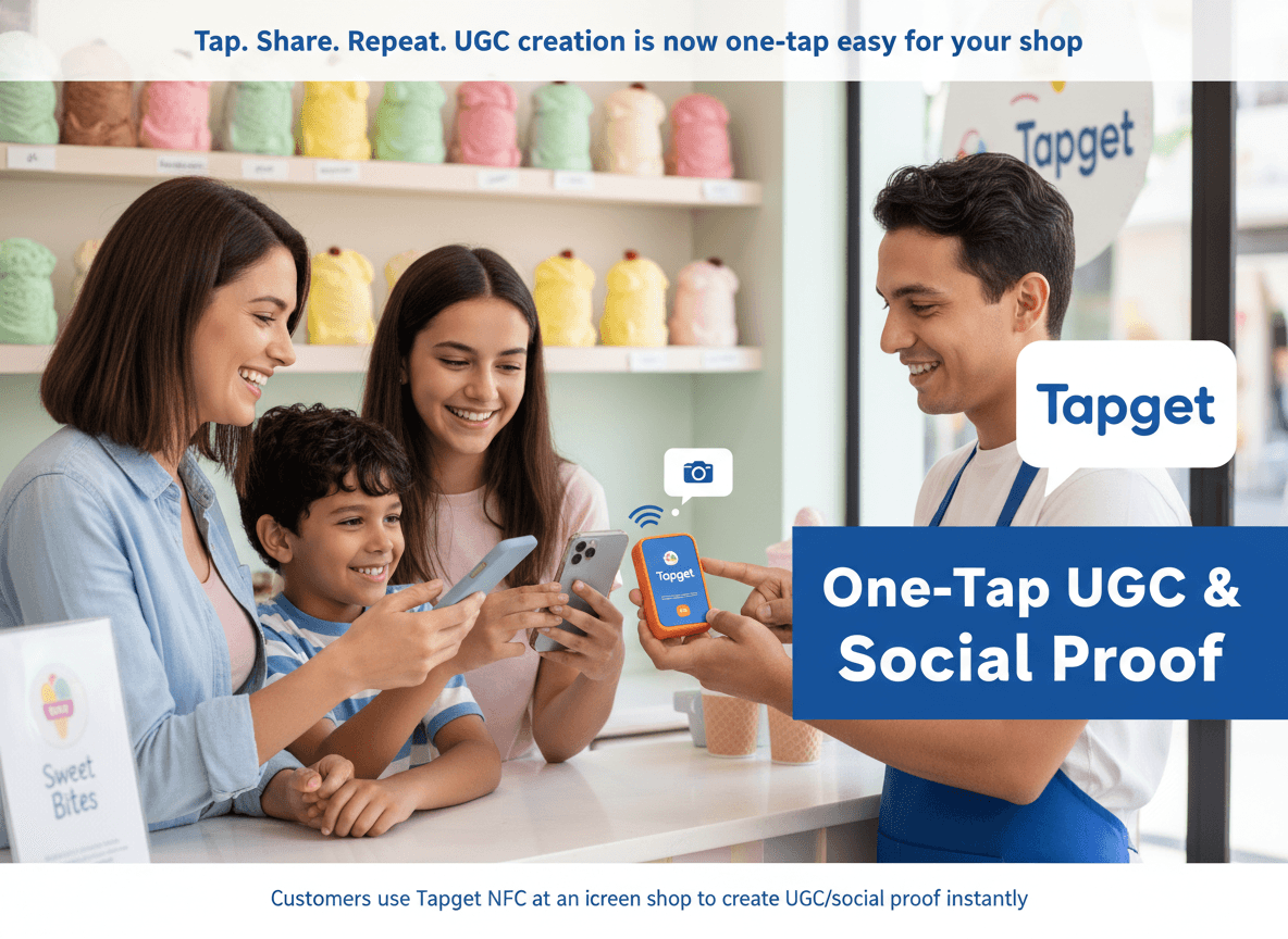 Ice Cream Shop UGC Creation: One-Tap Social Proof Strategy With Tapget