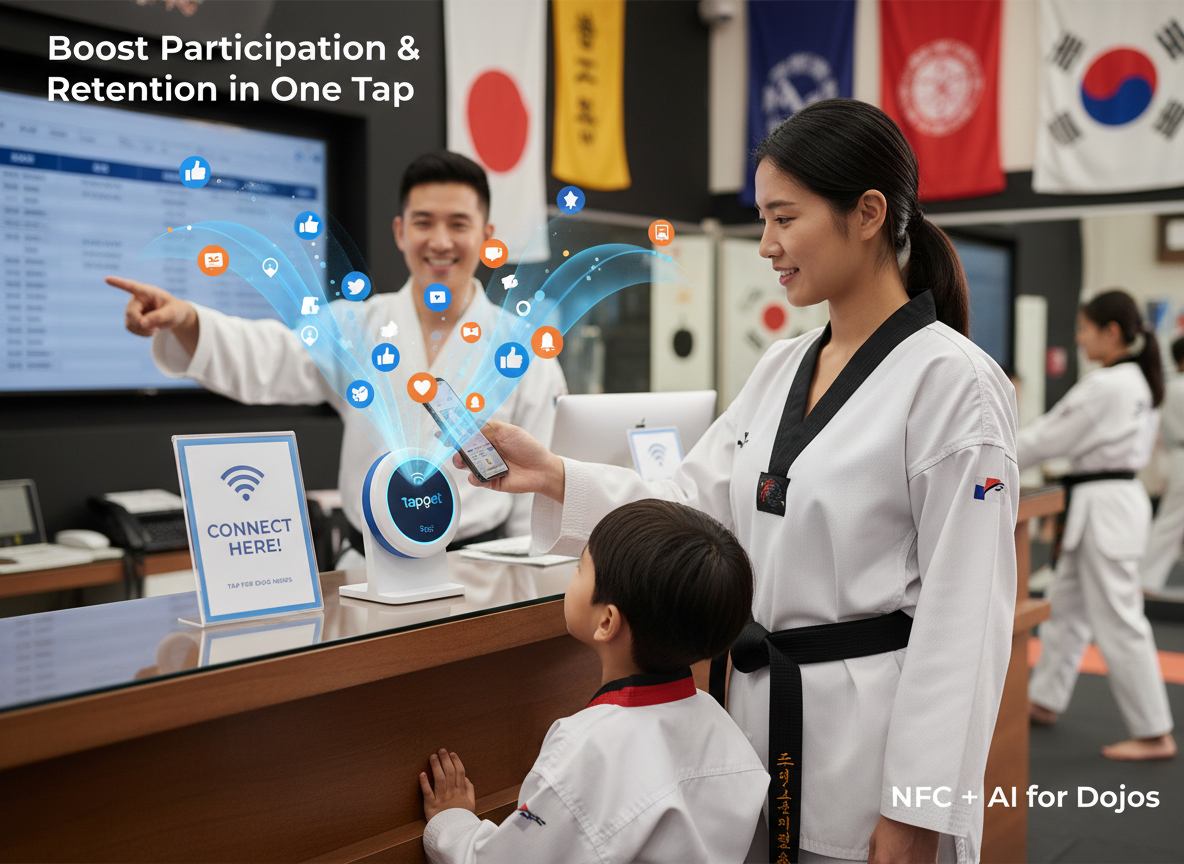 How Tapget’s One-Tap NFC + AI Tool Increases Participation Rate and Retention for Multi-Location Martial Arts Schools