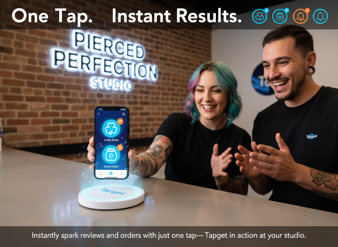 How Piercing Studios Can Drive Engagement With Tapget’s Lucky Draw, Staff Tipping & Event Notifications