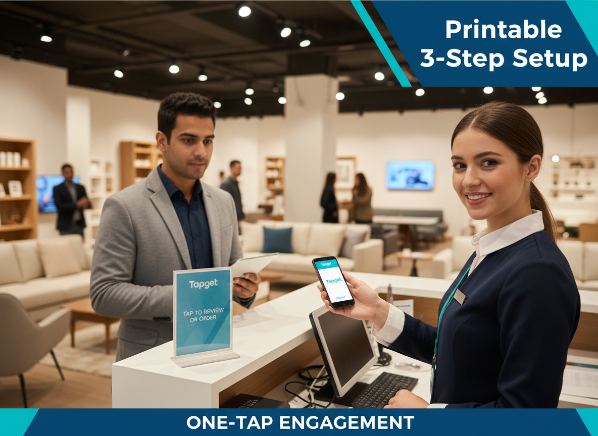 Printable 3-Step Setup: Activate Tapget NFC + AI in Your Furniture Store