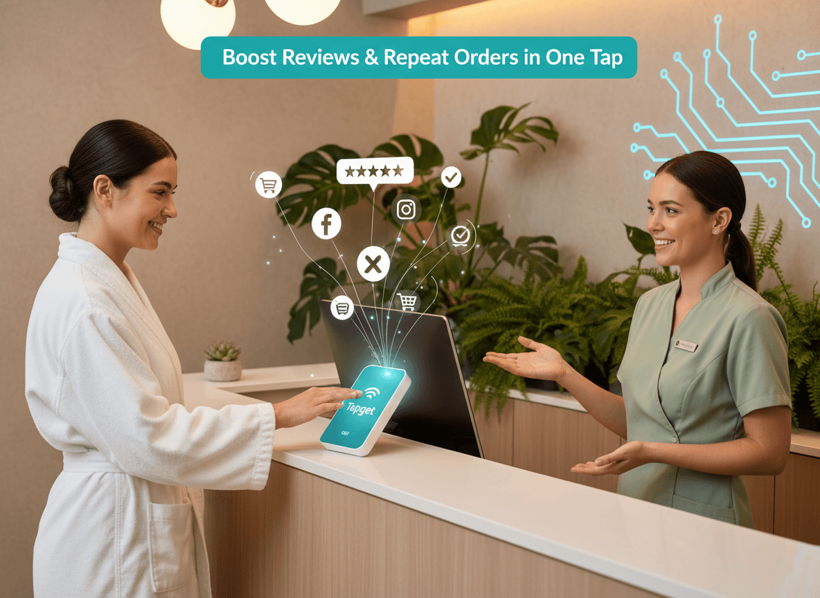 Boost Real Reviews & Engagement in Your Spa with Tapget NFC+AI