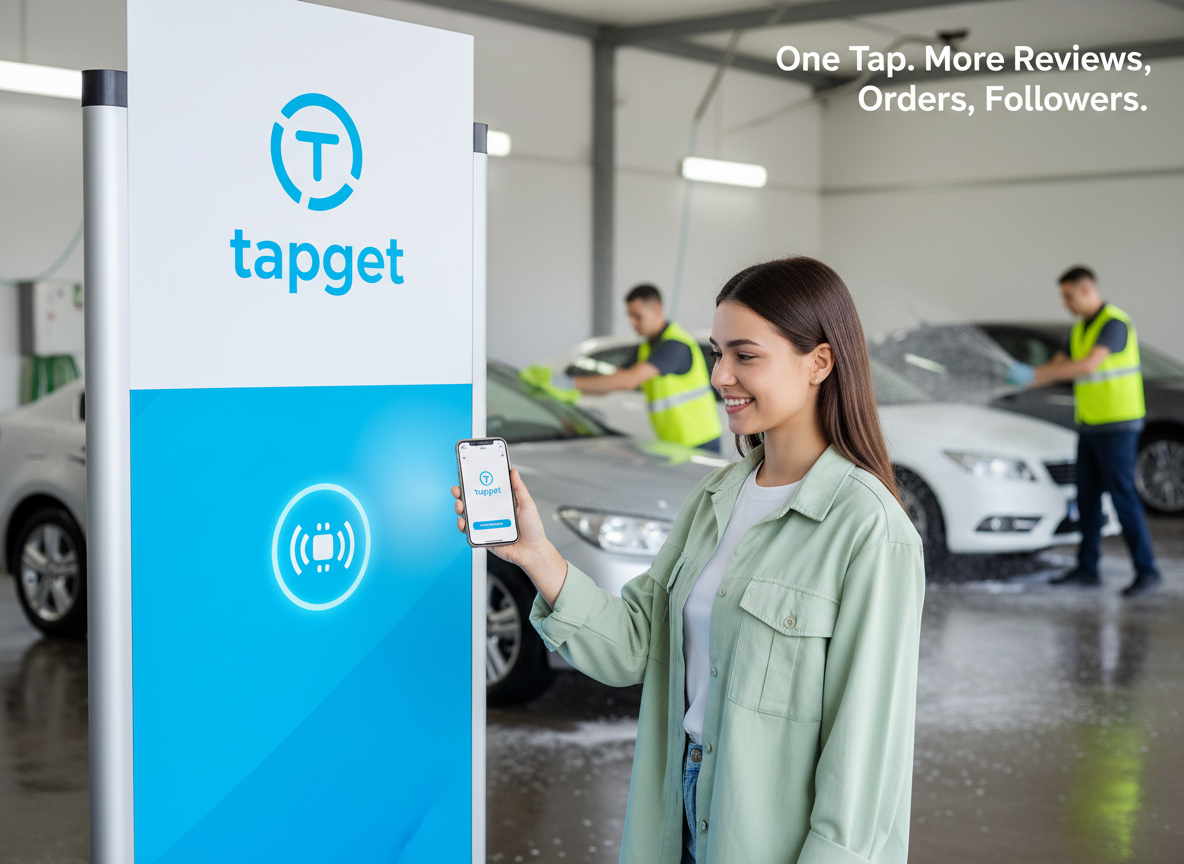 Banner Stand Reach: How Tapget’s NFC+AI Drives Fast Car Wash Conversions