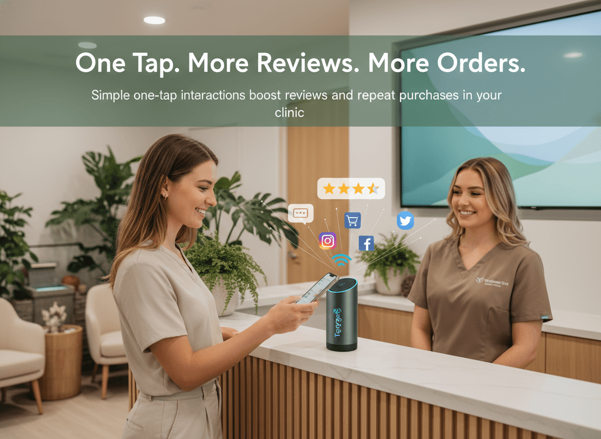 Boost Repeat Purchase Uplift at Your Wellness Clinic with Tapget’s One-Tap NFC + AI