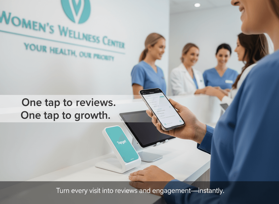 Boost Your OB/GYN Clinic’s Google & Yelp Reviews with Tapget NFC + AI