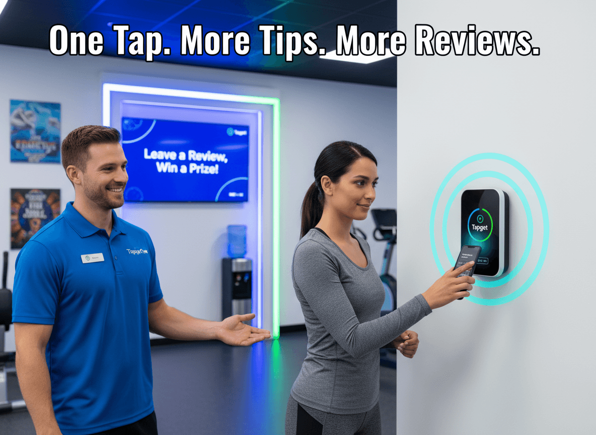 Boost Your Gym’s Participation Rate & Reviews with Tapget NFC + AI