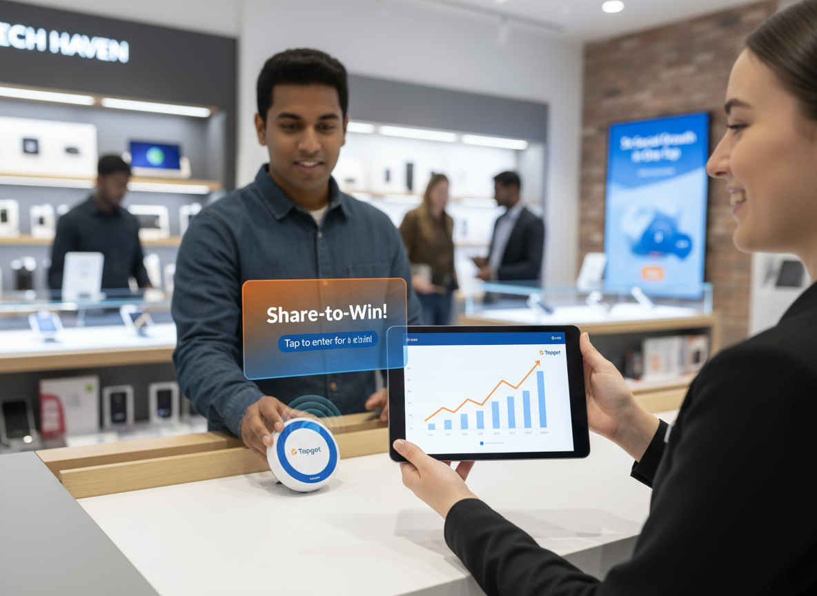 Share-to-Win: How Tapget Drives 3x Follower Growth & UGC in Electronics Stores