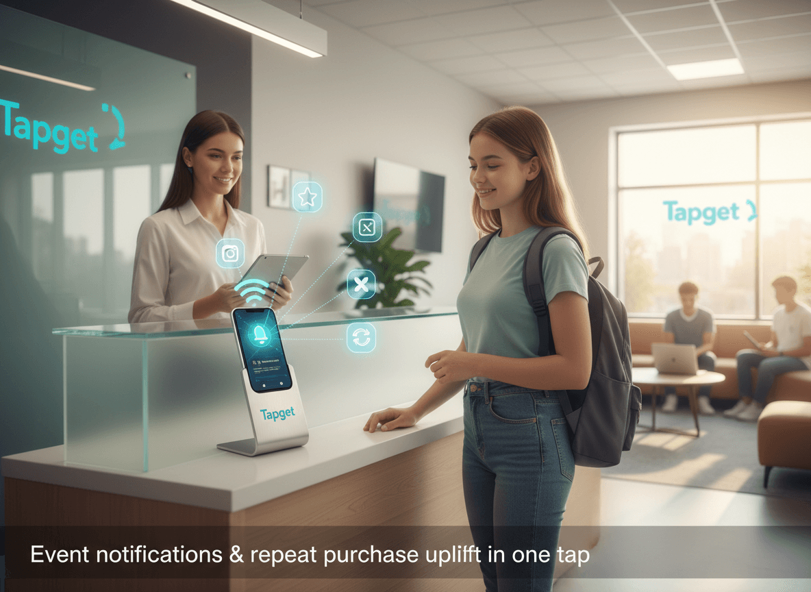 Drive Event Notifications, Social Shares, and Repeat Purchases with Tapget NFC + AI