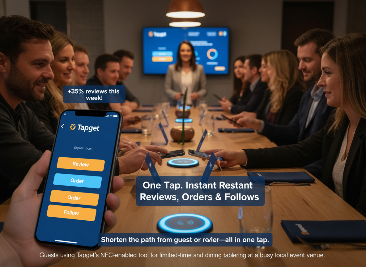 How Tapget’s NFC + AI Tool Drives Reviews, Social Follows, and Orders for Events