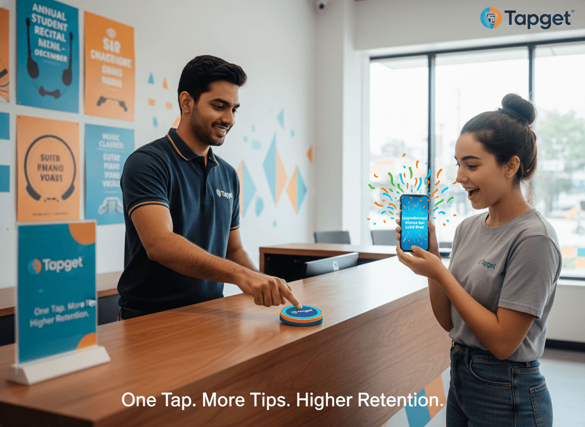 Boost Customer Retention & Tips in Music Schools with Tapget’s NFC + AI