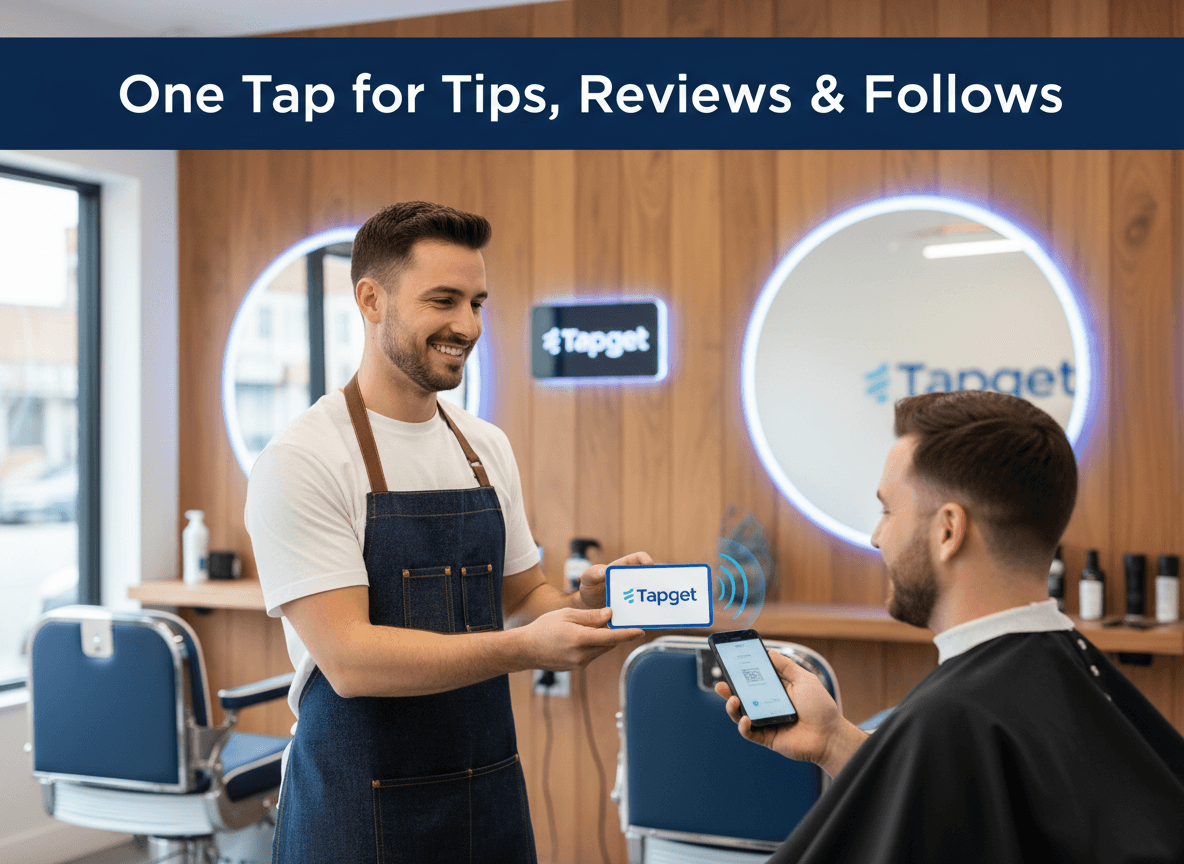 Boost Staff Tips & Repeat Orders with Tapget’s NFC + AI at Your Barber Shop