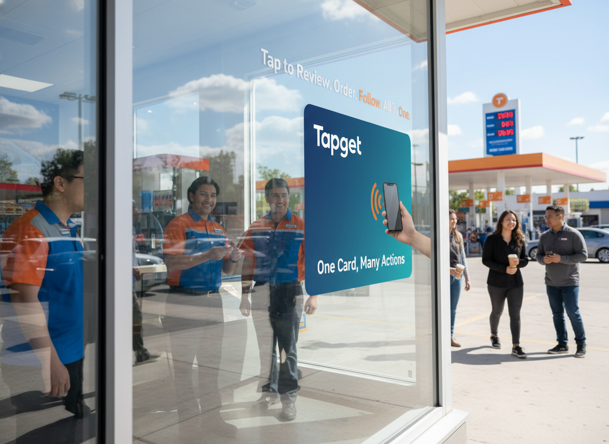 One Card, Many Actions: Tapget’s NFC Window Display for Gas Stations