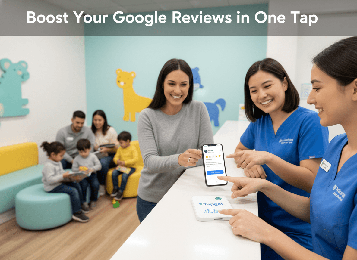 Google Reviews Boost for Pediatric Clinics with Tapget NFC + AI