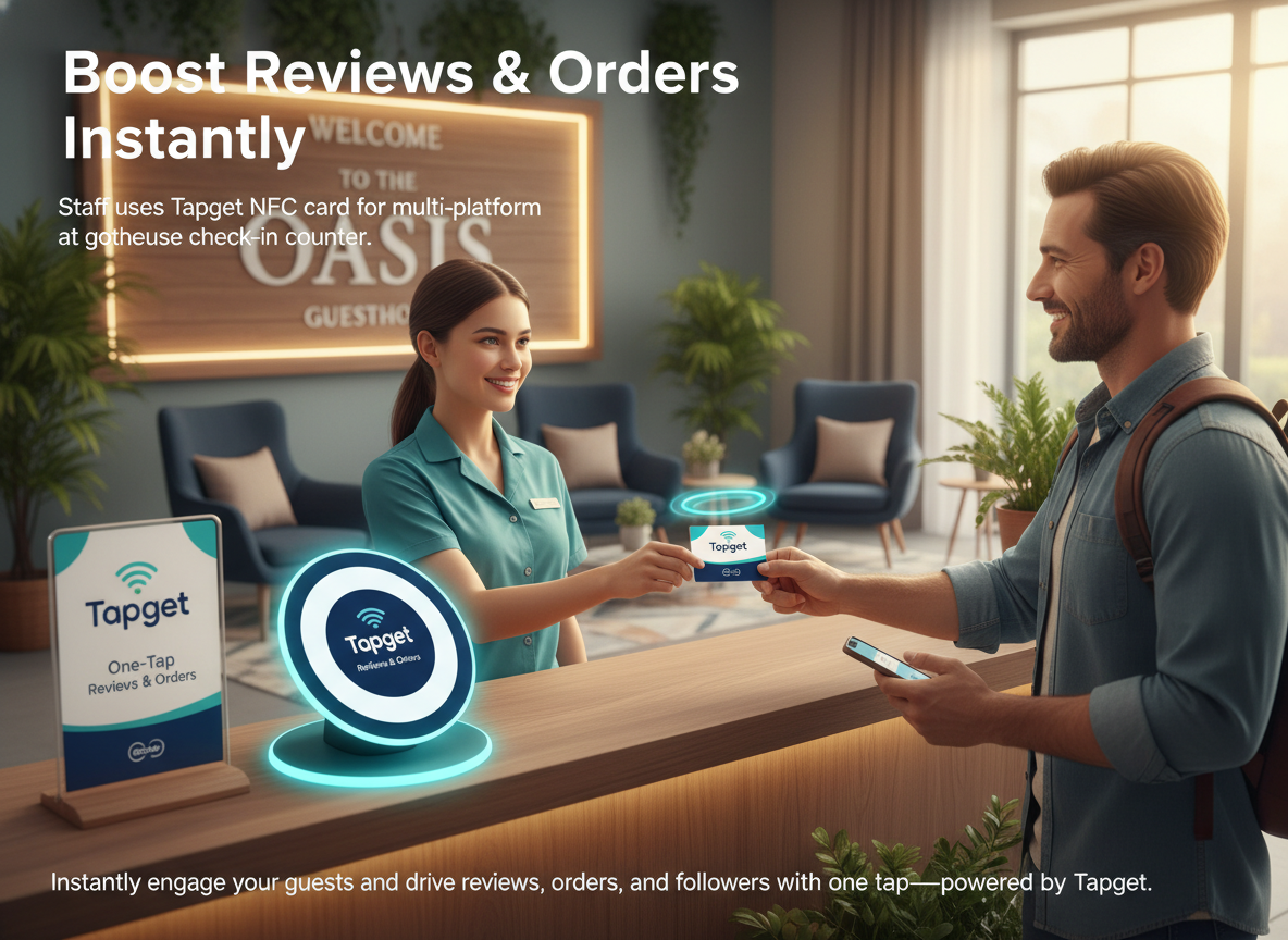 Drive Reviews & Orders at Any Guesthouse: Tapget NFC + AI in One Tap