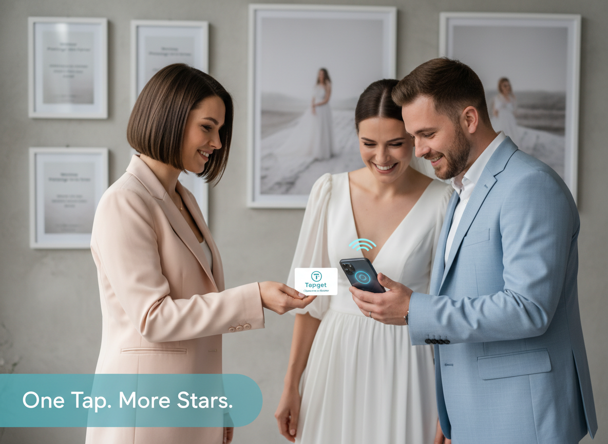 Boost Google Reviews & Repeat Orders: Tapget for Wedding Photographers