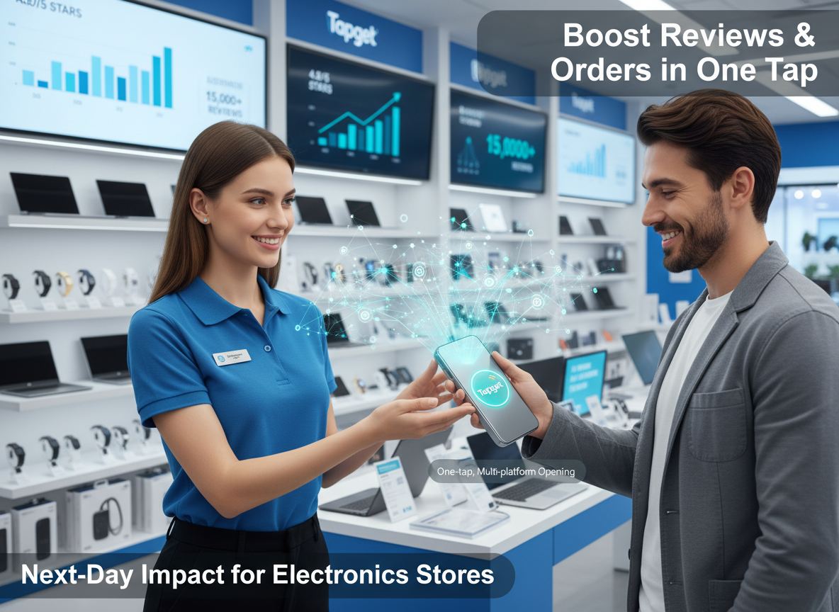 Next-Day Impact: Boost Electronics Store Reviews with Tapget NFC + AI