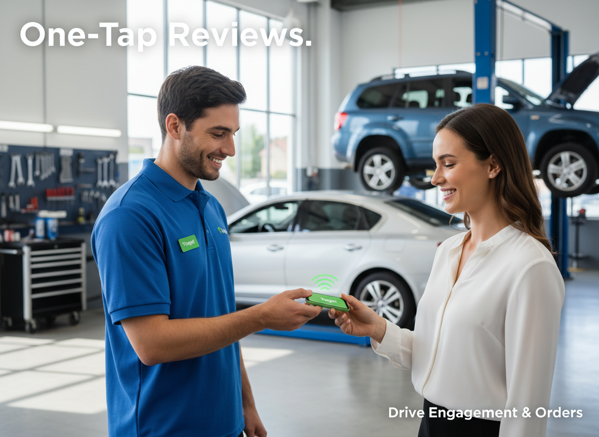 One-Tap Reviews: Tapget NFC + AI Supercharges Your Auto Shop