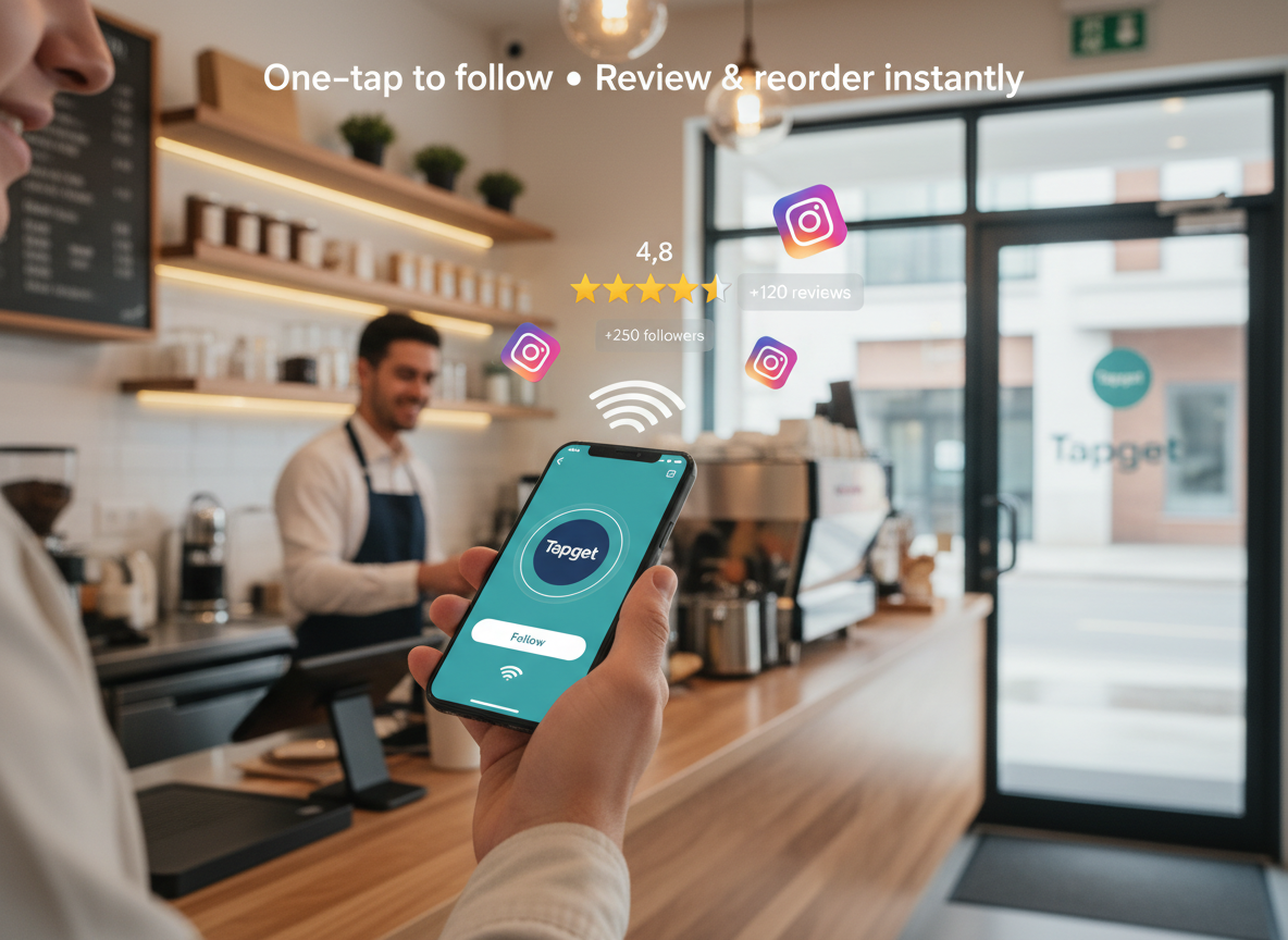 Grow Followers & Reviews with Tapget: The One-Tap Instagram Funnel Card